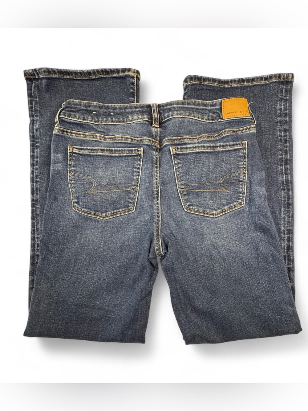 American Eagle Mid Rise Flare Jeans Women’s Size 10 Medium Wash Y2K Retro Preppy - Picture 3 of 10